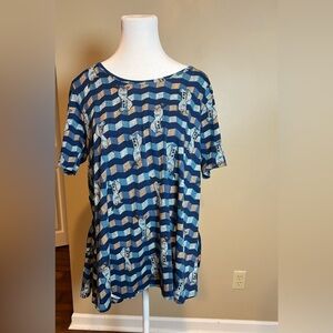 Lularoe Frozen Olaf Short Sleeve Tunic Flowy Lightweight Disney Size Small